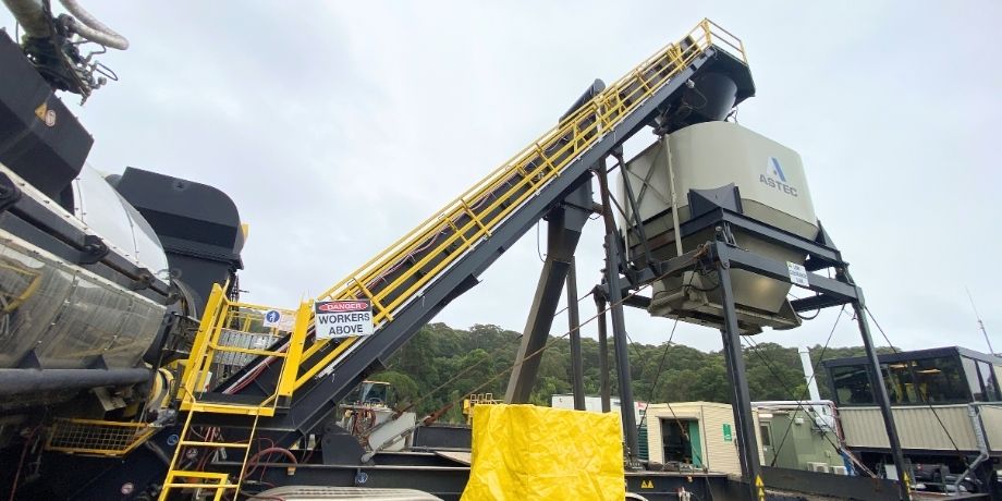 Rigid Rail system installed on stairway system on mobile plant hopper